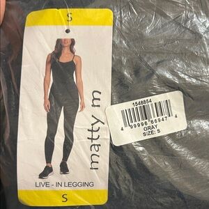 NWT Matty M High Waist Live-in Leggings GRAY - size S casual active summer